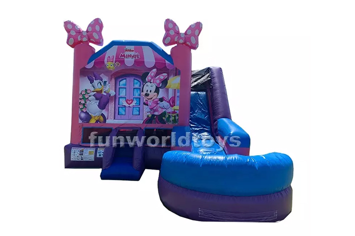Cheap bouncy combo minnie jump bounce house FWZ313