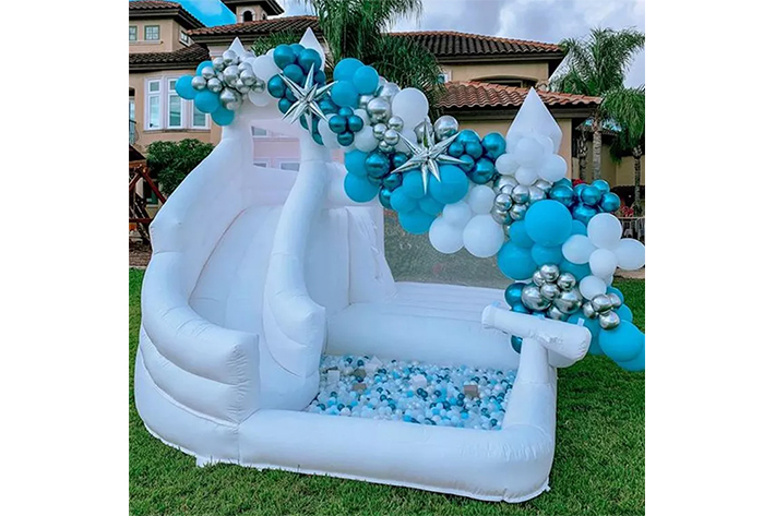 Inflatable wedding bounce house with slide FWW35