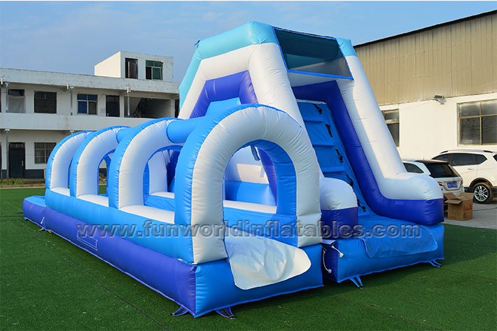 Inflatable blue water slide FWS414-Fun World Inflatables