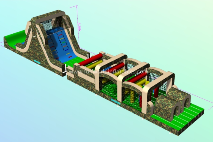 Camouflage Inflatable Obstacle Course FWND89